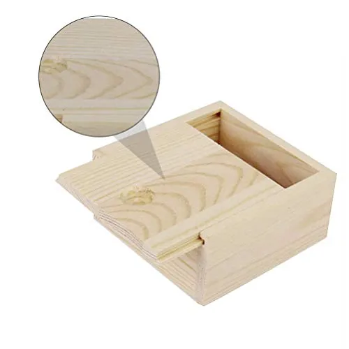 10pcs Wooden Unfinished Box Bamboo Soap Dish Natural Wood Soap Box with Lid Bar Soap Tray Holder for Bathroom Counter Shower Mini Wooden Jewelry Box