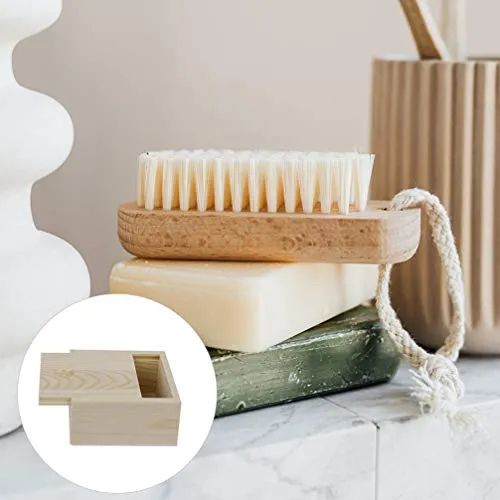 10pcs Wooden Unfinished Box Bamboo Soap Dish Natural Wood Soap Box with Lid Bar Soap Tray Holder for Bathroom Counter Shower Mini Wooden Jewelry Box