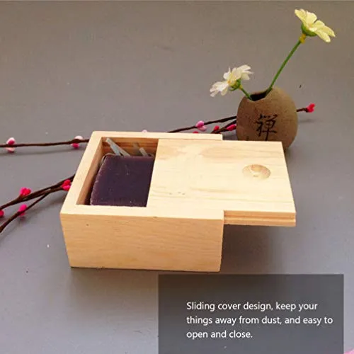 10pcs Wooden Unfinished Box Bamboo Soap Dish Natural Wood Soap Box with Lid Bar Soap Tray Holder for Bathroom Counter Shower Mini Wooden Jewelry Box