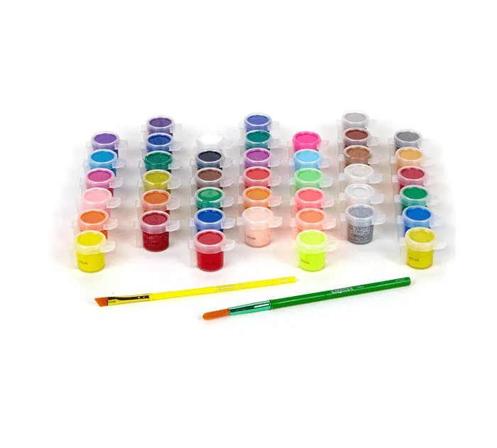 42 Colors Washable Kids Paint Pot With Brush