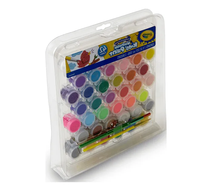 42 Colors Washable Kids Paint Pot With Brush