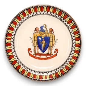 Adams Tunstall Armorial Massachusetts Cabinet Plate 9 3/4" Staffordshire Antique