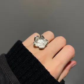 Adjustable Flower Sterling Silver Ring