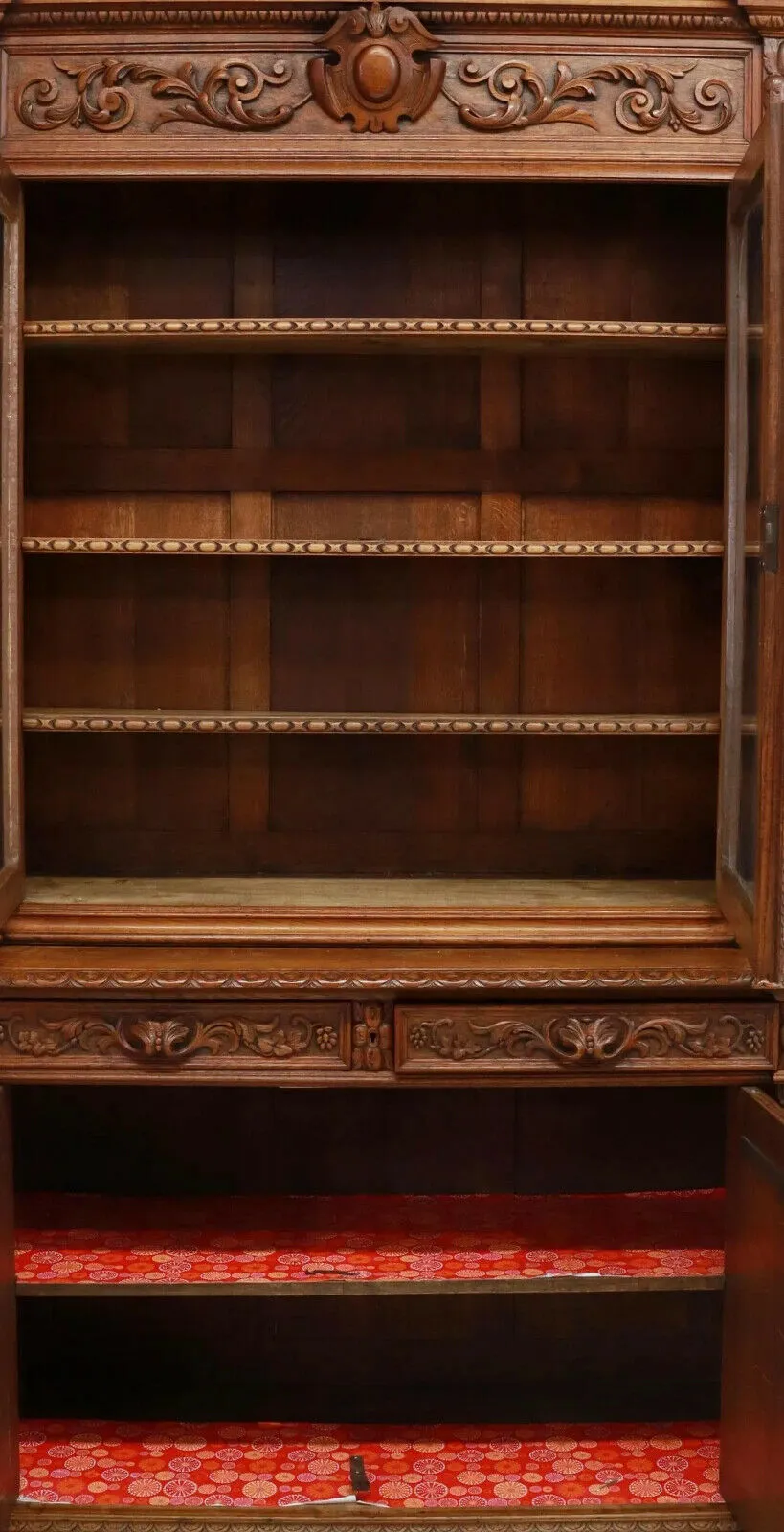 Antique Cabinet, Hunt, Oak, Foliate, French Game Bird & Deer Carved, 1800's!!