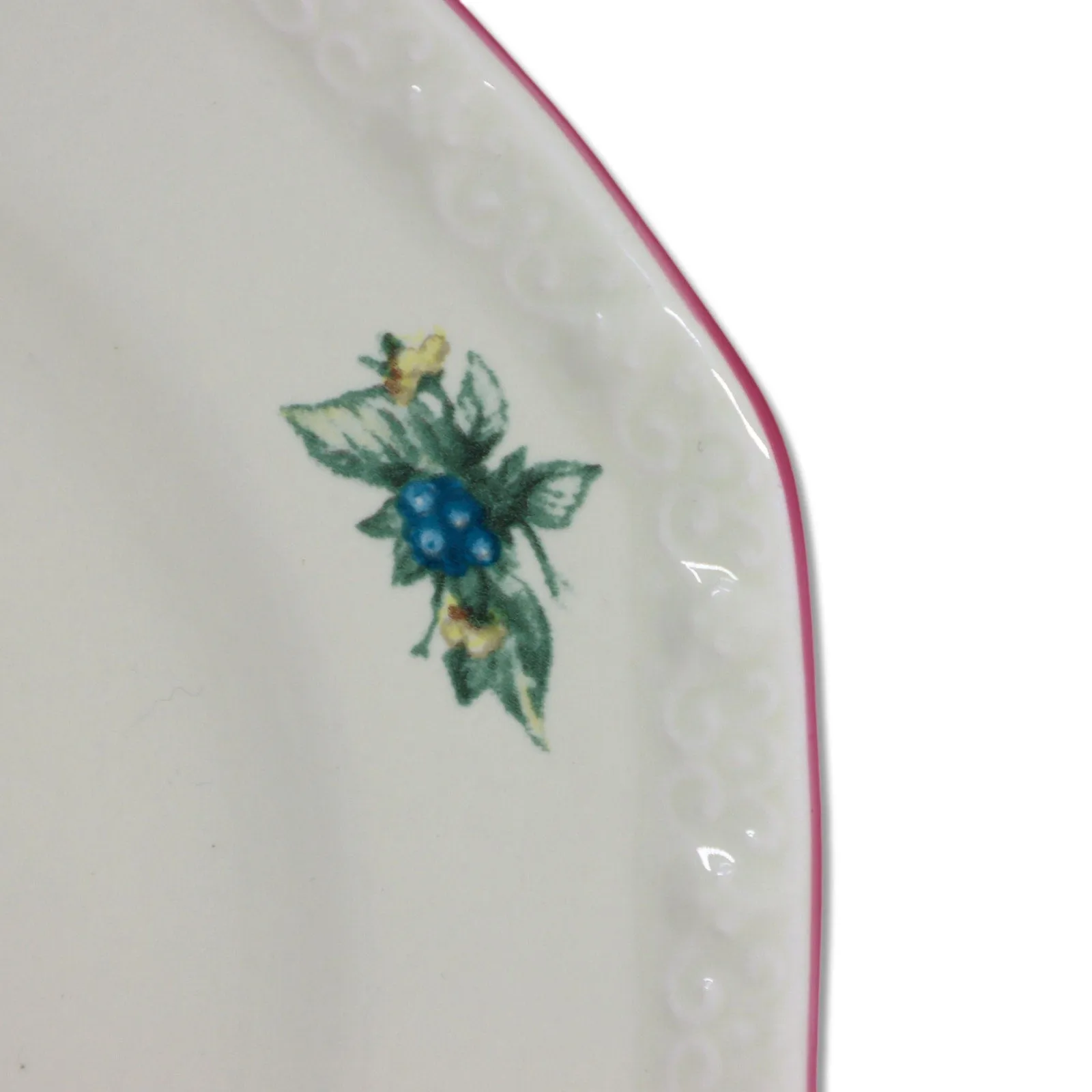 Avon Sweet Country Harvest Dinner Plate 10" Octagon Fruit Red Rim 1970's