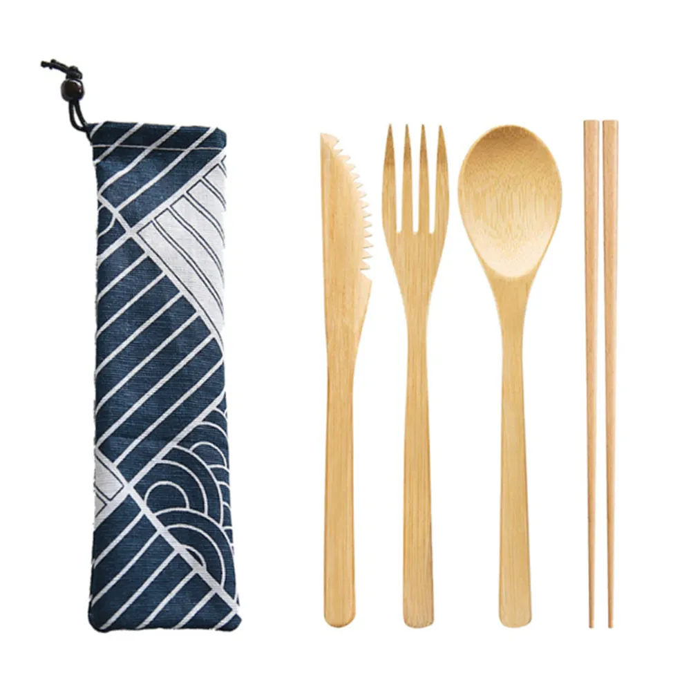 Bamboo Cutlery Set with Pouch