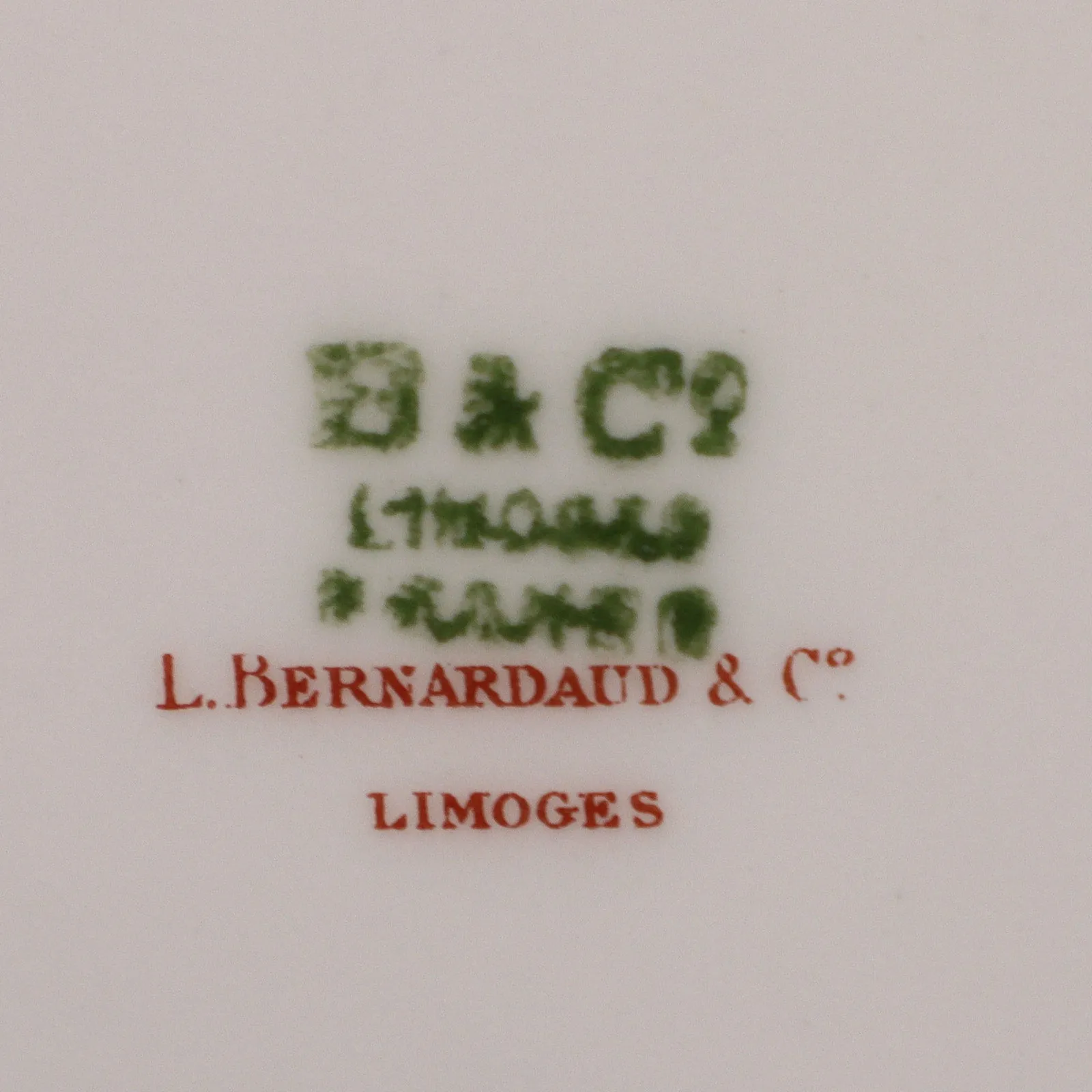 B&Co L Bernardaud & Co Limoges 8 1/2" Luncheon Plates Pink Rose Gold Rim 1900
