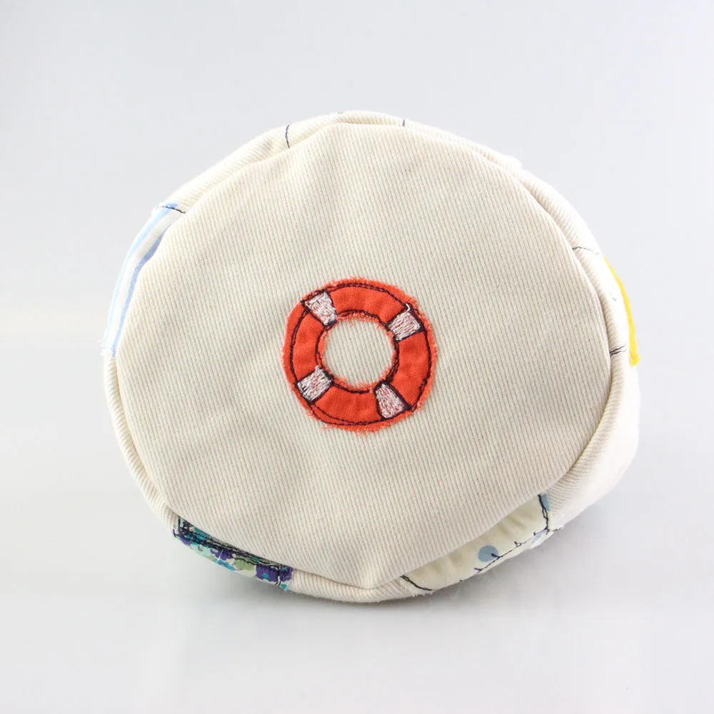 bathers embroidered art pot