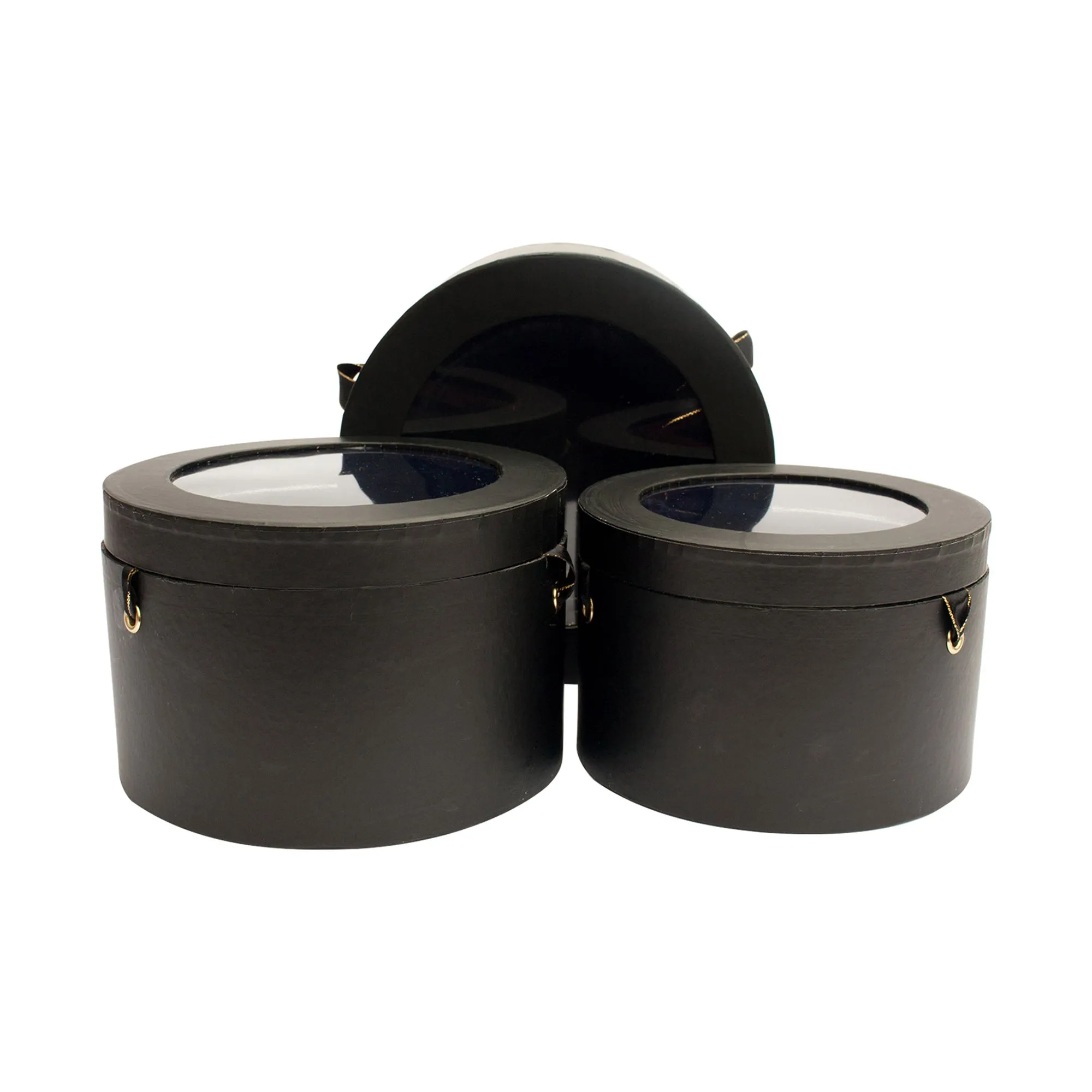 Black Transparent Top Gift Boxes - Set of 3