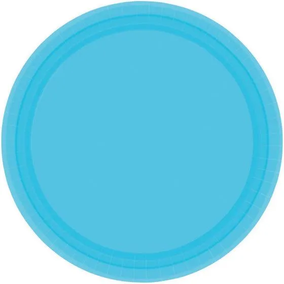 Caribbean Blue Paper Lunch Plates