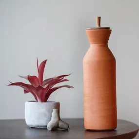 Earthen Clay Maahi Kool Bottle With Wooden Lid | Terracotta & Wood