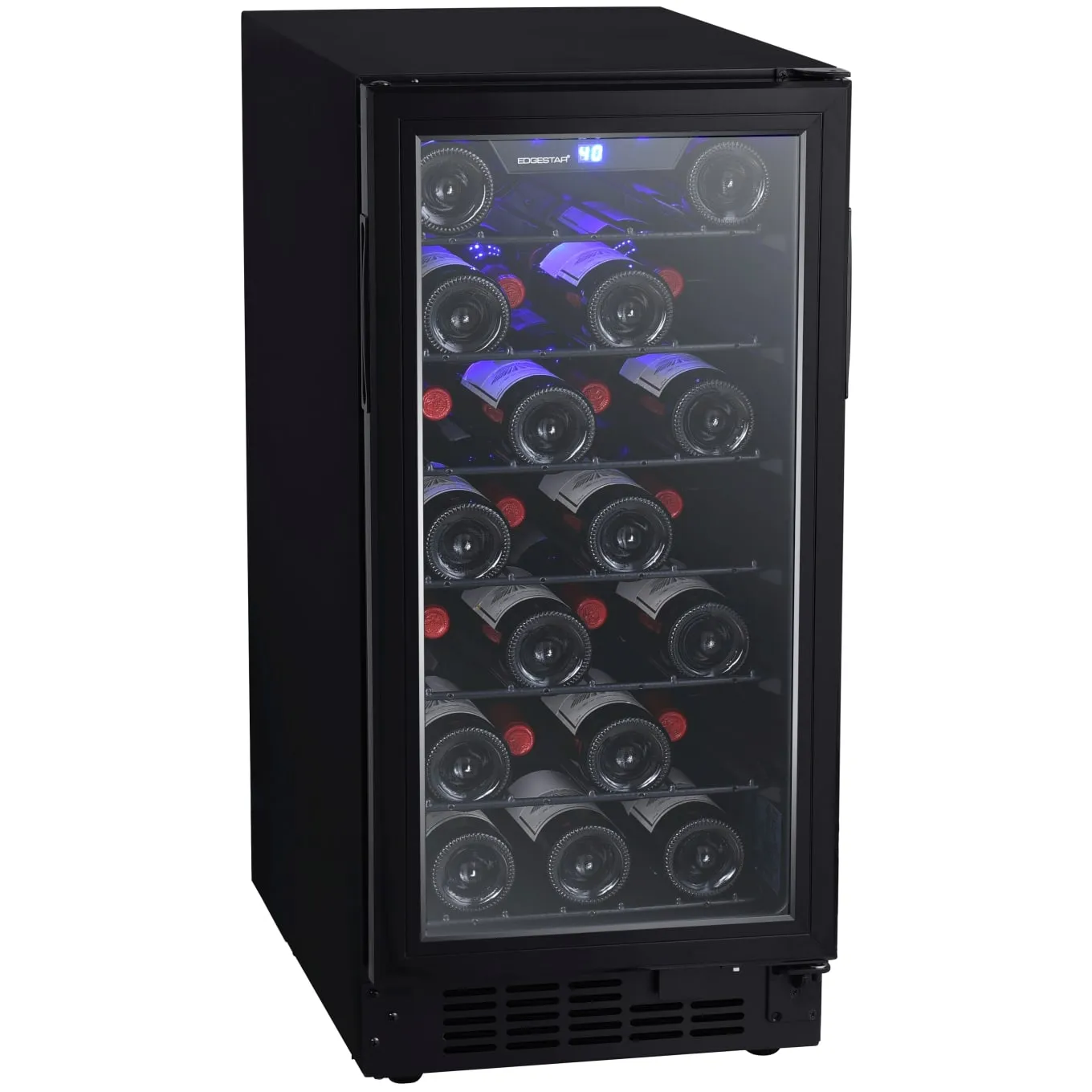Edgestar BWR301BL 15" Wide 25 Bottle Built-In Single Zone Wine Cooler in Black