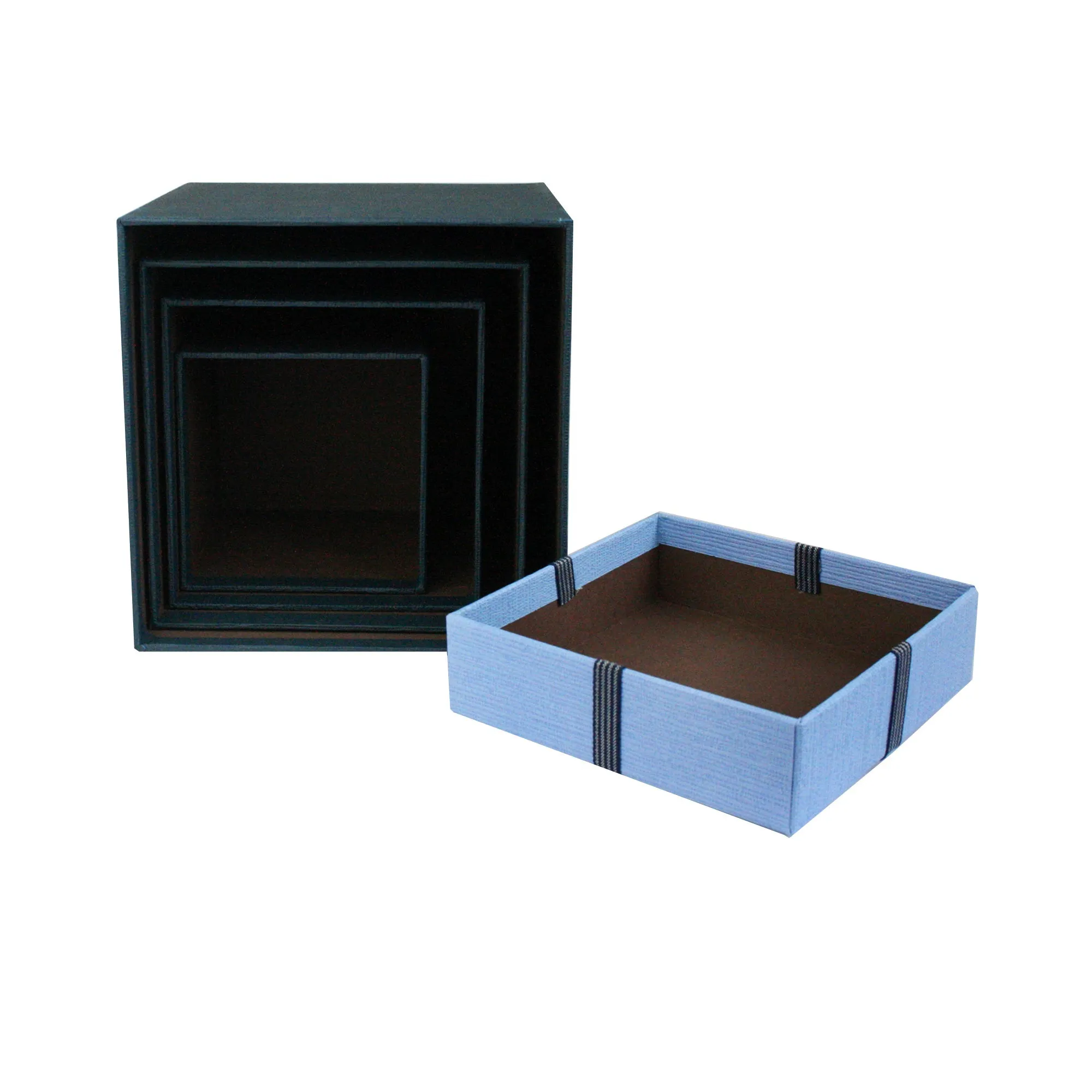 Elegant Dark Blue Gift Boxes - Set of 4