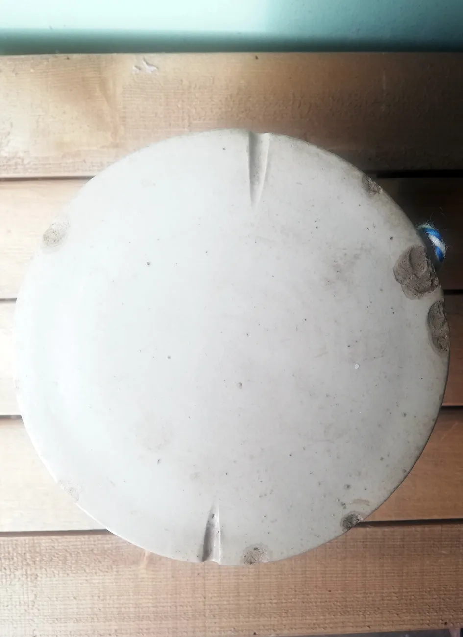 Gorgeous rustic stoneware pot with original lid
