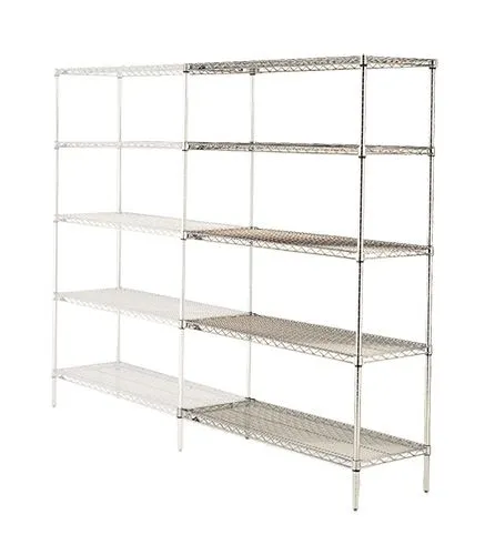 Metro 5AN317BR 18" x 24" x 74" Brite Wire Shelving Add-On with 5 Super Erecta&reg; Wire Shelves