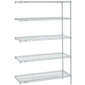Metro 5AN317C 18" x 24" x 74" Chrome Wire Shelving Add-On with 5 Super Erecta&reg; Wire Shelves