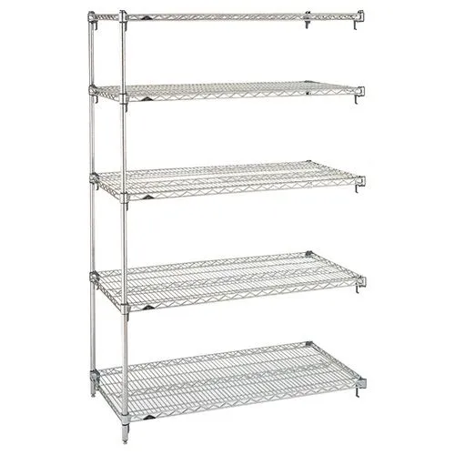 Metro 5AN327BR 18" x 30" x 74" Brite Wire Shelving Add-On with 5 Super Erecta&reg; Wire Shelves