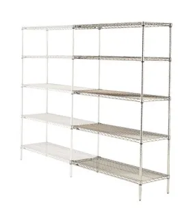 Metro 5AN327C 18" x 30" x 74" Chrome Wire Shelving Add-On with 5 Super Erecta&reg; Wire Shelves