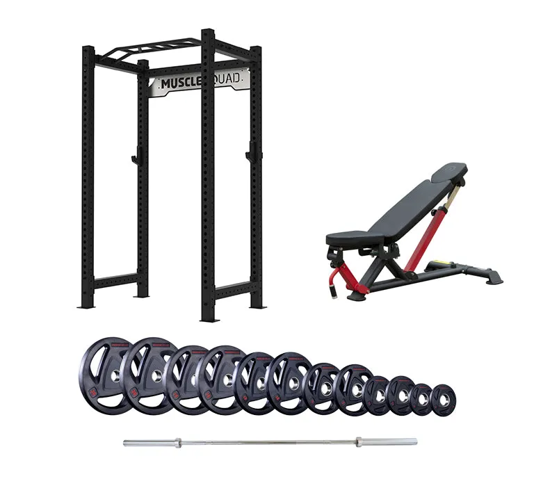 P3 Power Rack, Bench, Barbell and Weights Packages