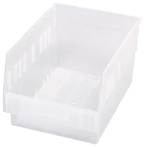 Quantum QSB207CL Store-More Clear-View Shelf Bins, 8.38" x 11.63" x 6"