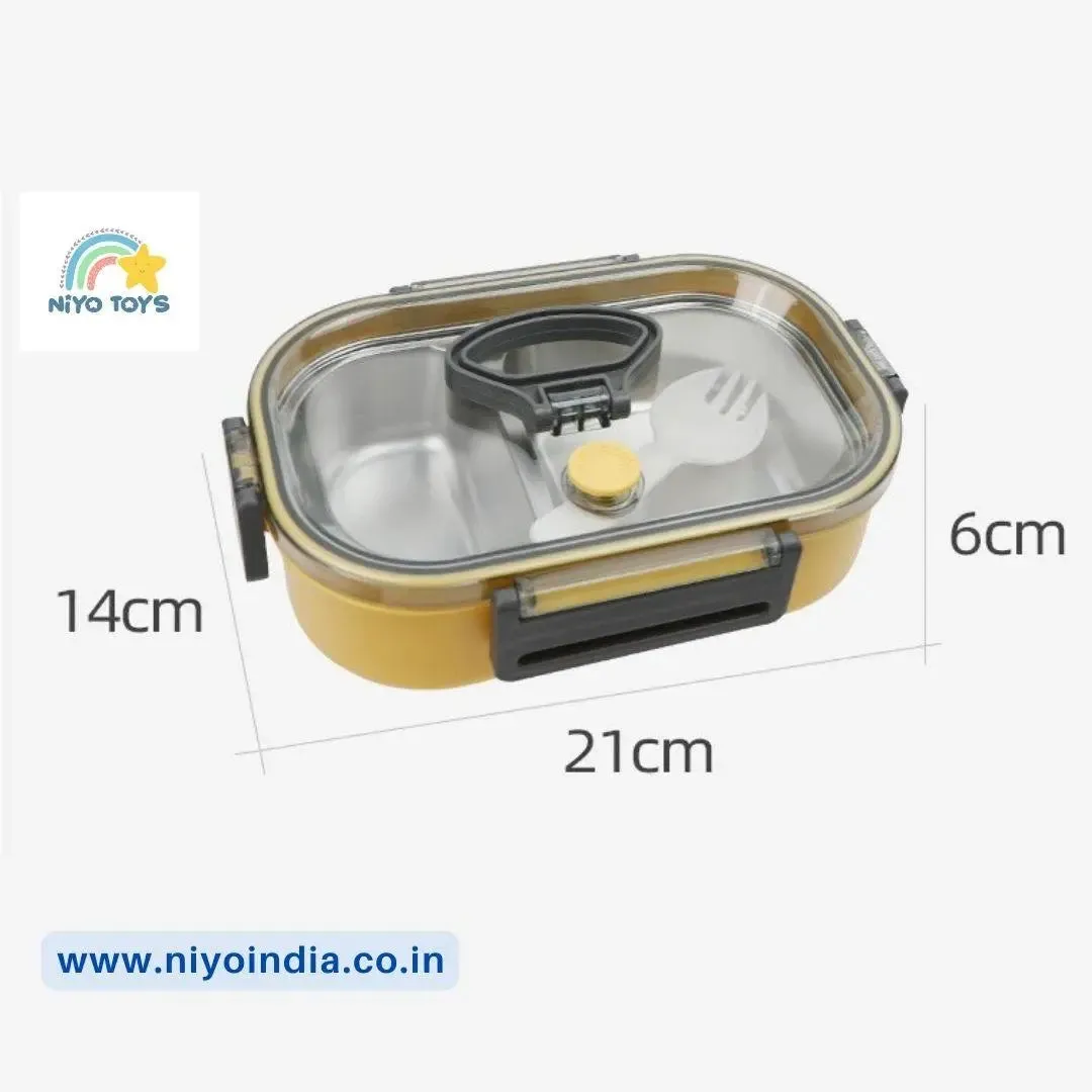 Stainless Steel 2 Grid  Lunch Box for Kids