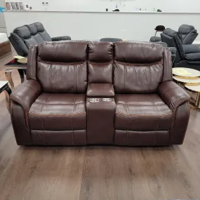 Sunshine 2 Seater Air Leather Manual Recliner Lounge