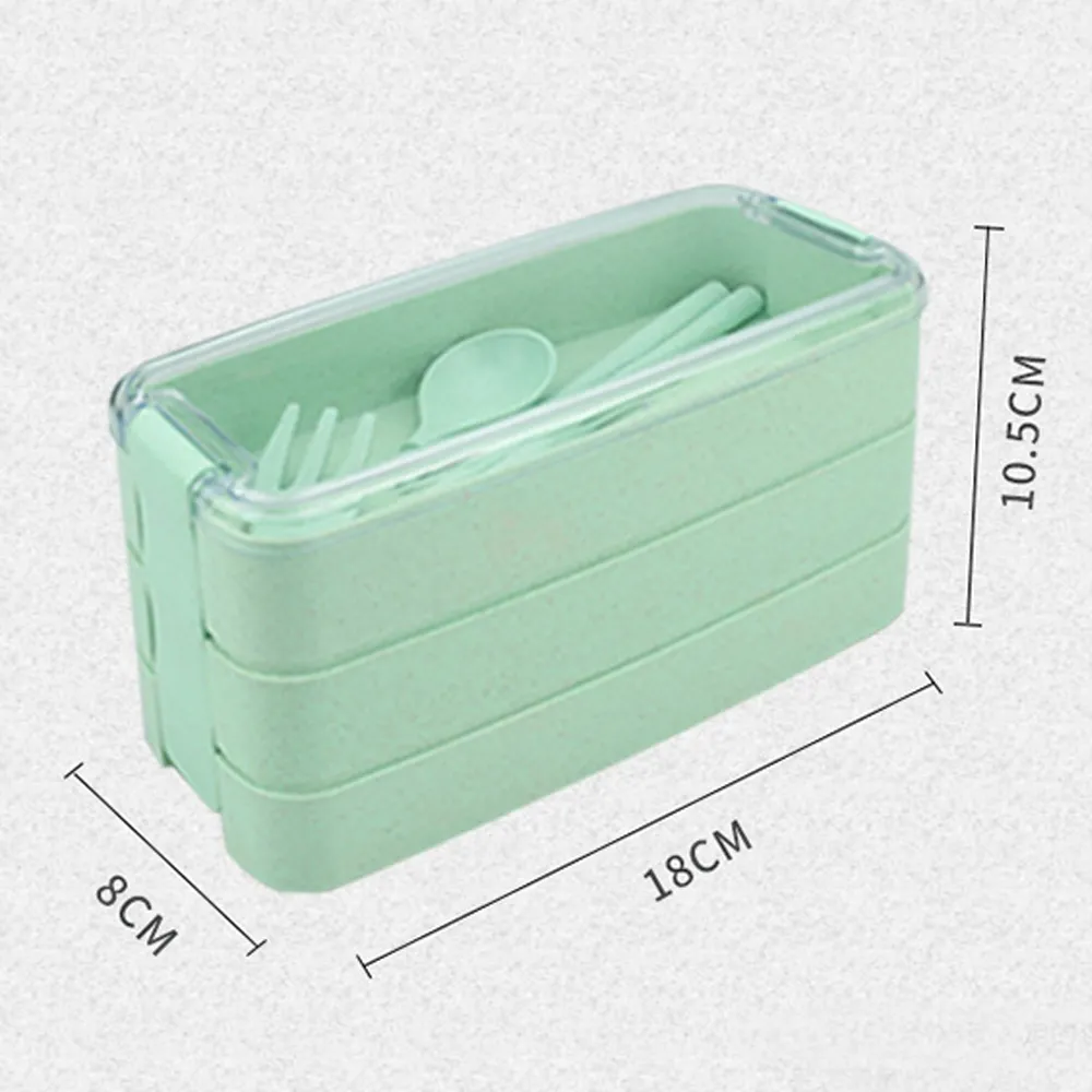 Wheat 3 Tier Lunchbox with Cutlery