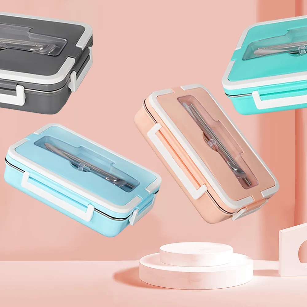 Wheat Stainless Steel Lunch Box with Cutlery Set