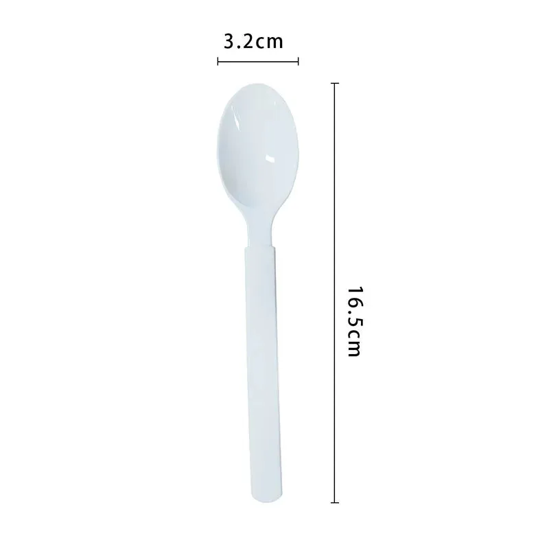 White Reusable Plastic Spoon 20pk