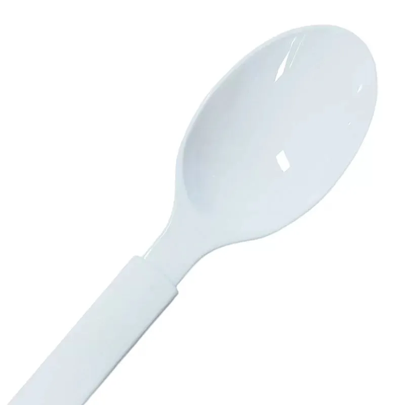 White Reusable Plastic Spoon 20pk